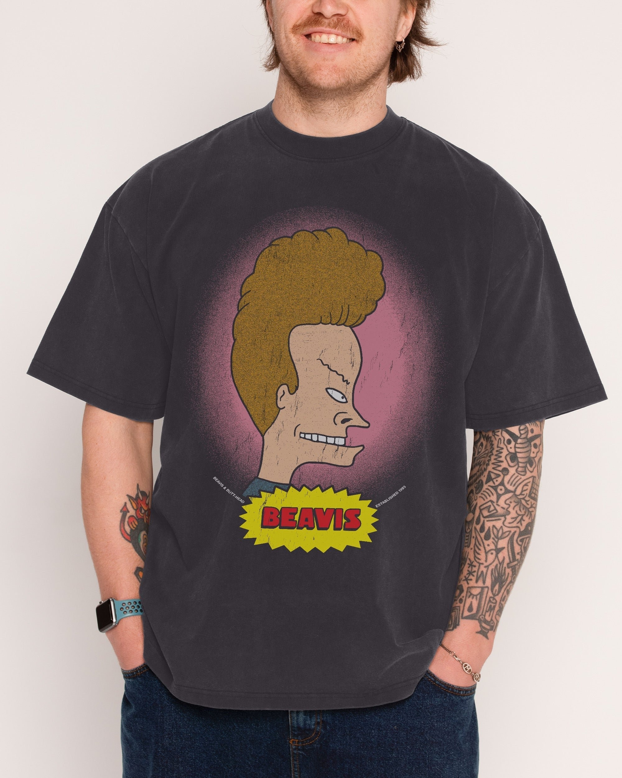 Face Off Beavis and Butt-Head Oversized Graphic Tee Unisex 100% Cotton Heavyweight