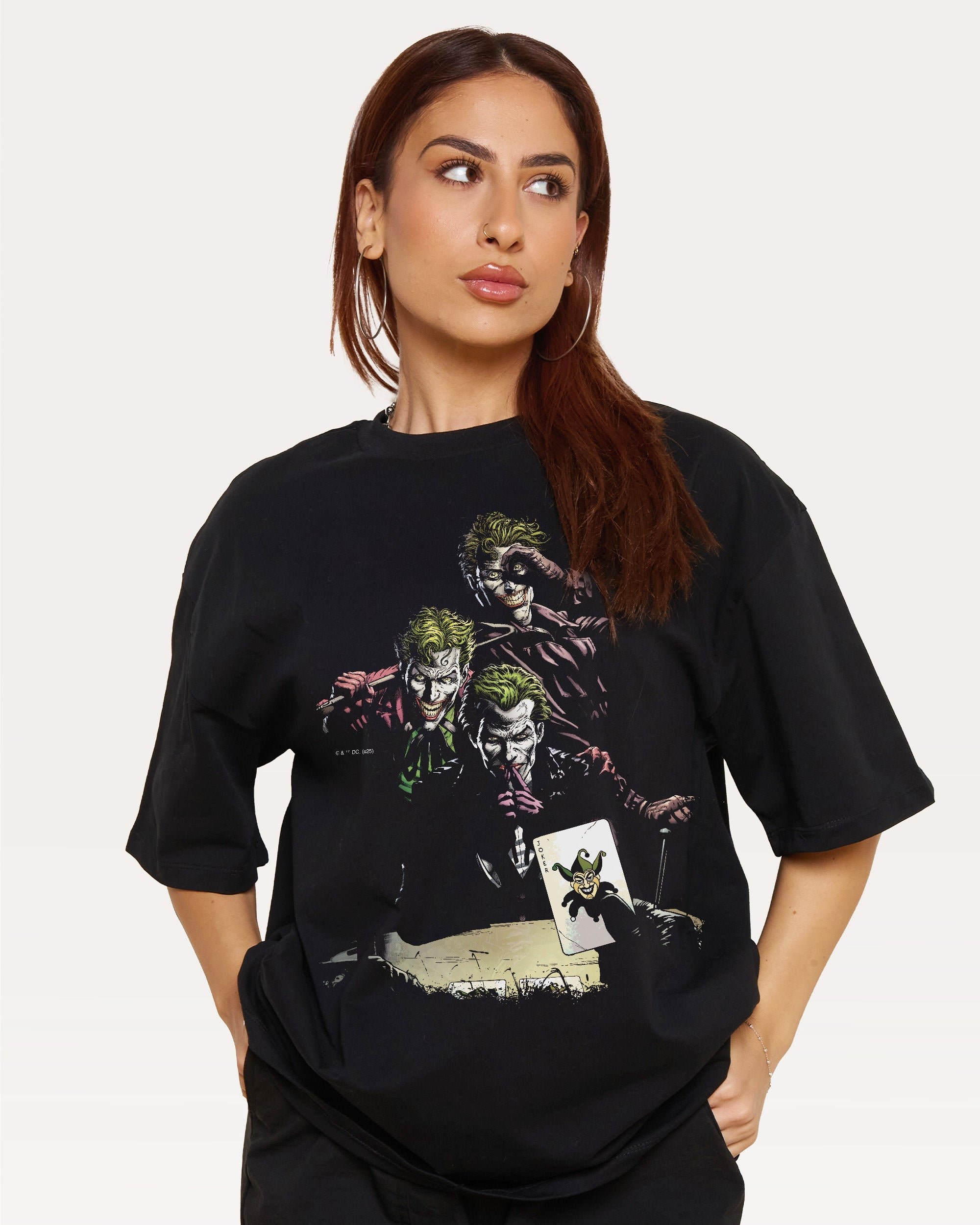Joker Compilation Oversized Graphic T-Shirt DC Comics Unisex 100% Combed Cotton