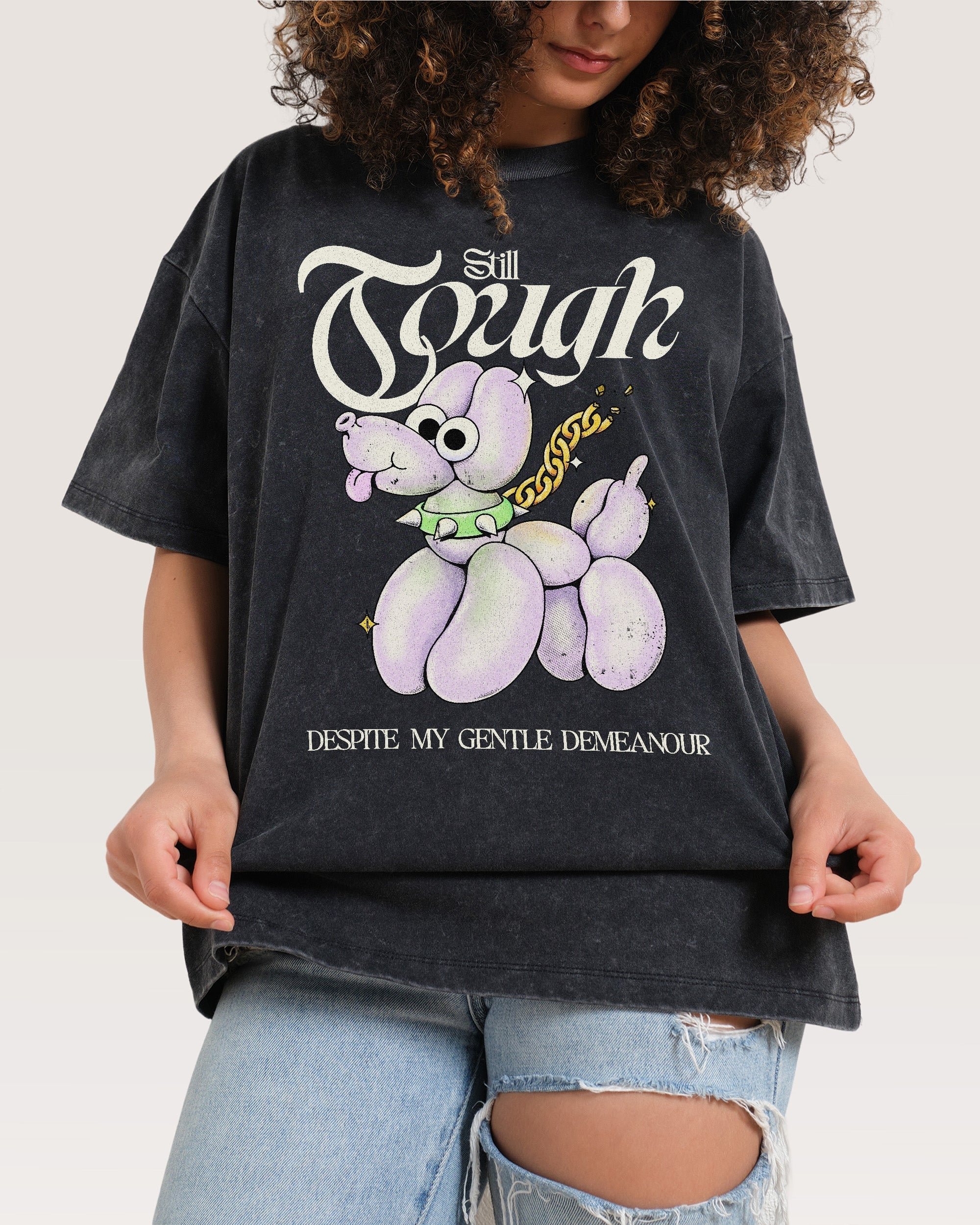Still Tough Oversized Graphic Tee Unisex 90s Boxy Fit 100% Combed Cotton Heavyweight