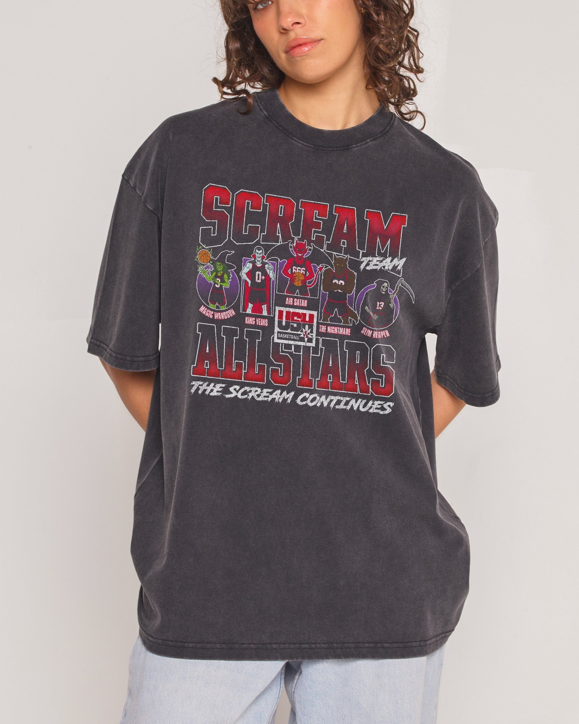 Scream Team Oversized Graphic Tee - 90s Boxy Fit Heavyweight 100% Combed Cotton Unisex