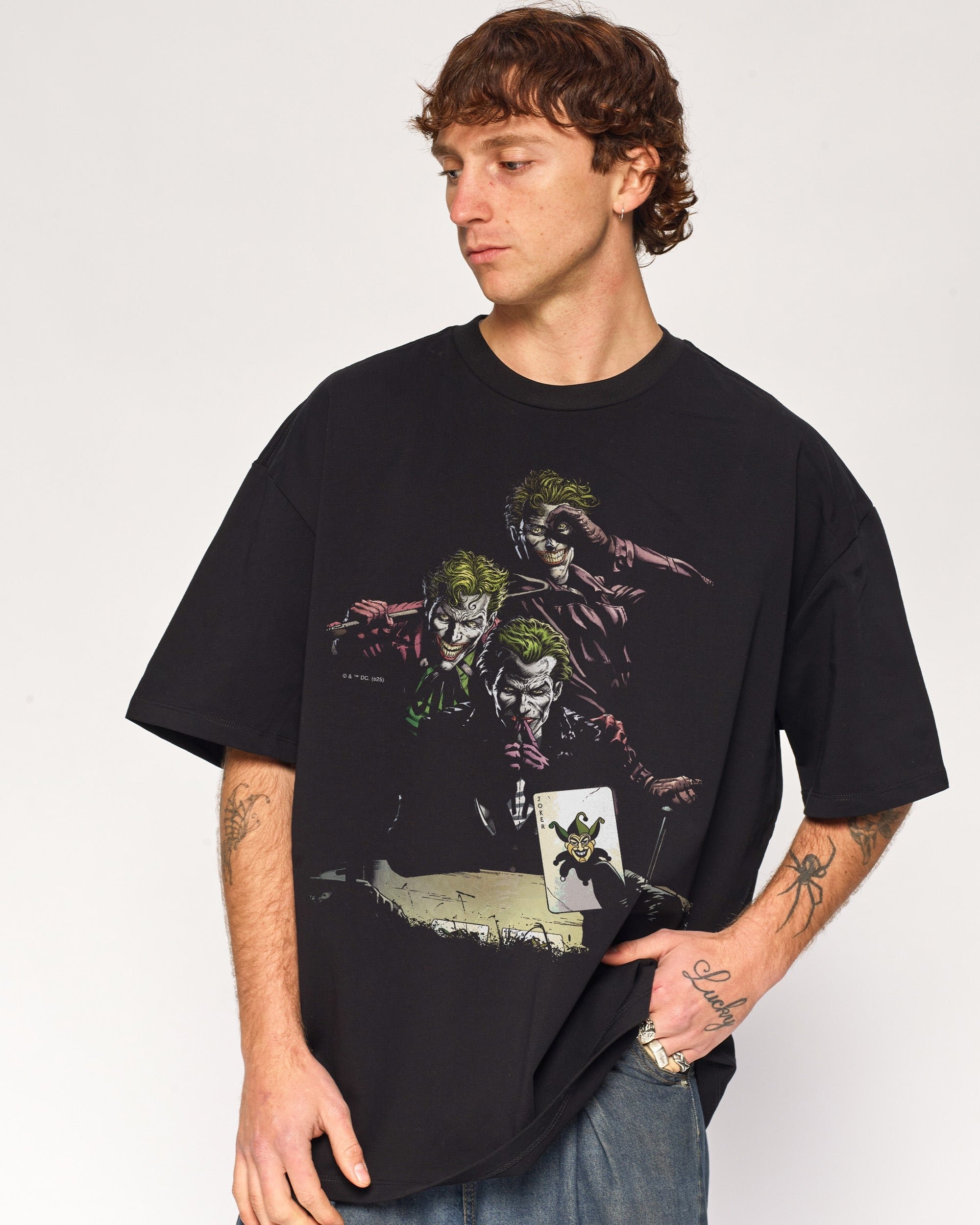 Joker Compilation Oversized Graphic T-Shirt DC Comics Unisex 100% Combed Cotton