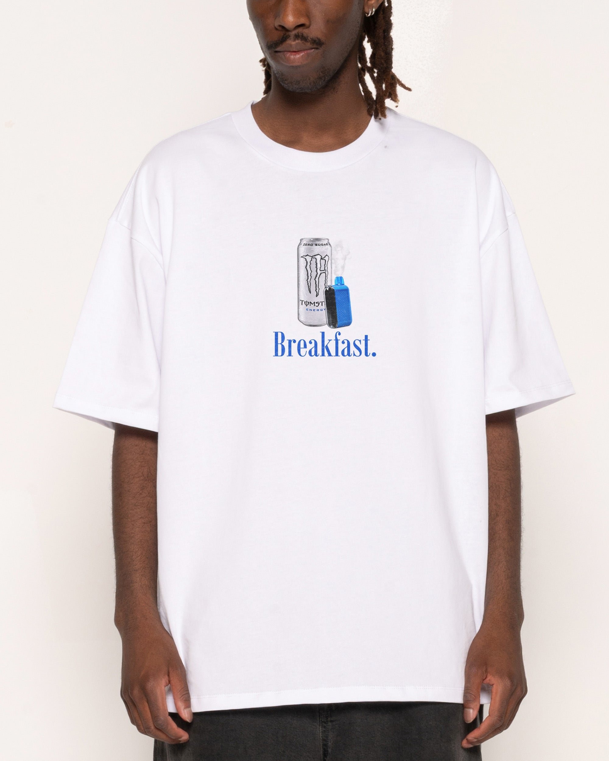 Mad Dog Breakfast Oversized Graphic Tee Unisex 90s Boxy Fit 100% Combed Cotton