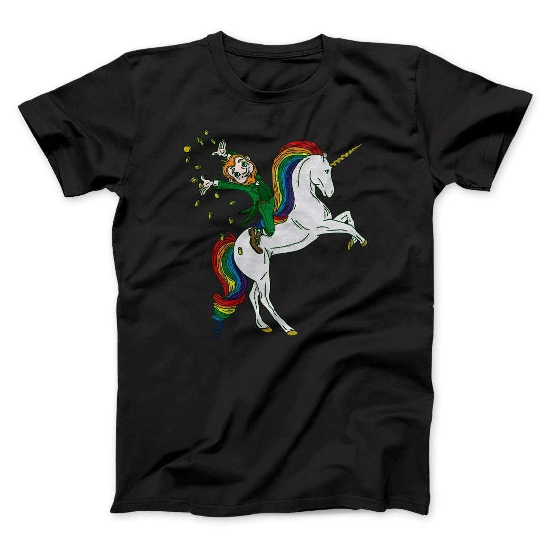 Leprechaun Unicorn Jockey T-Shirt - Unisex Cotton Tee