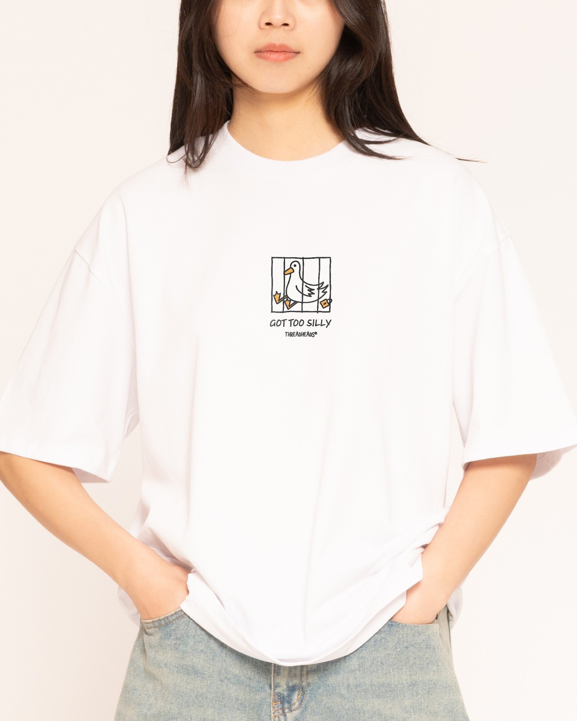 Got Too Silly Oversized Graphic Tee Unisex 90s Boxy Fit 100% Combed Cotton