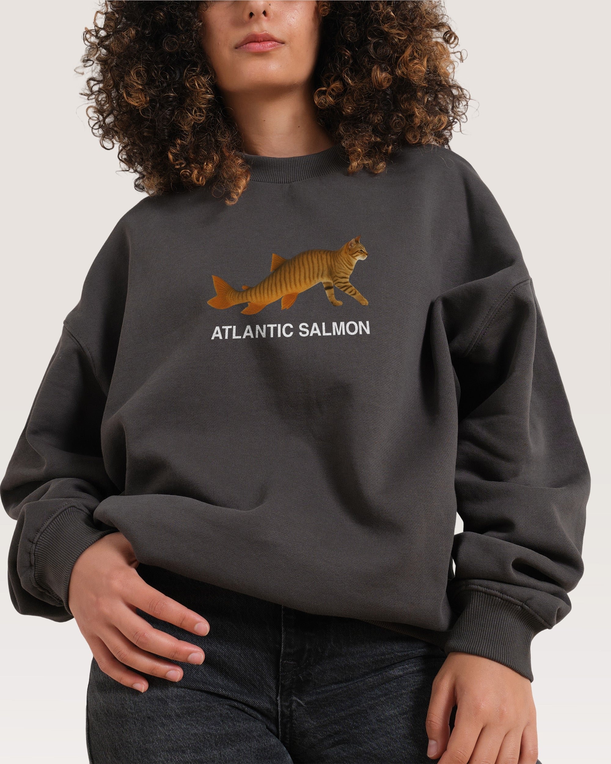 Ate Too Much Salmon Unisex Graphic Sweatshirt - 80% Cotton 340gsm
